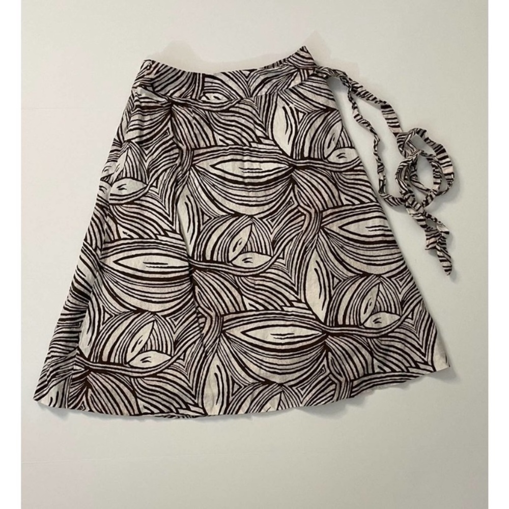 Talbots Irish Linen brown and beige midi skirt